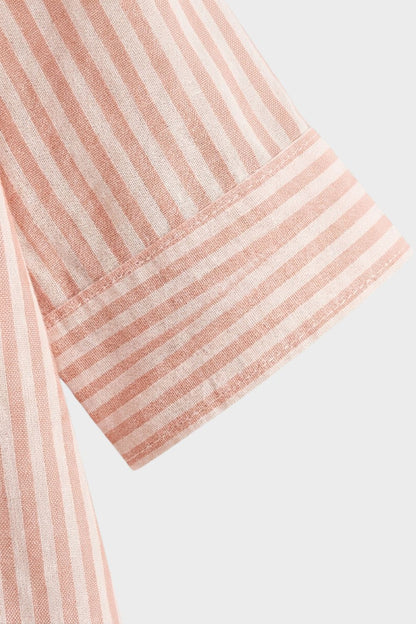 Striped Shirt Dress for Women with Button Placket