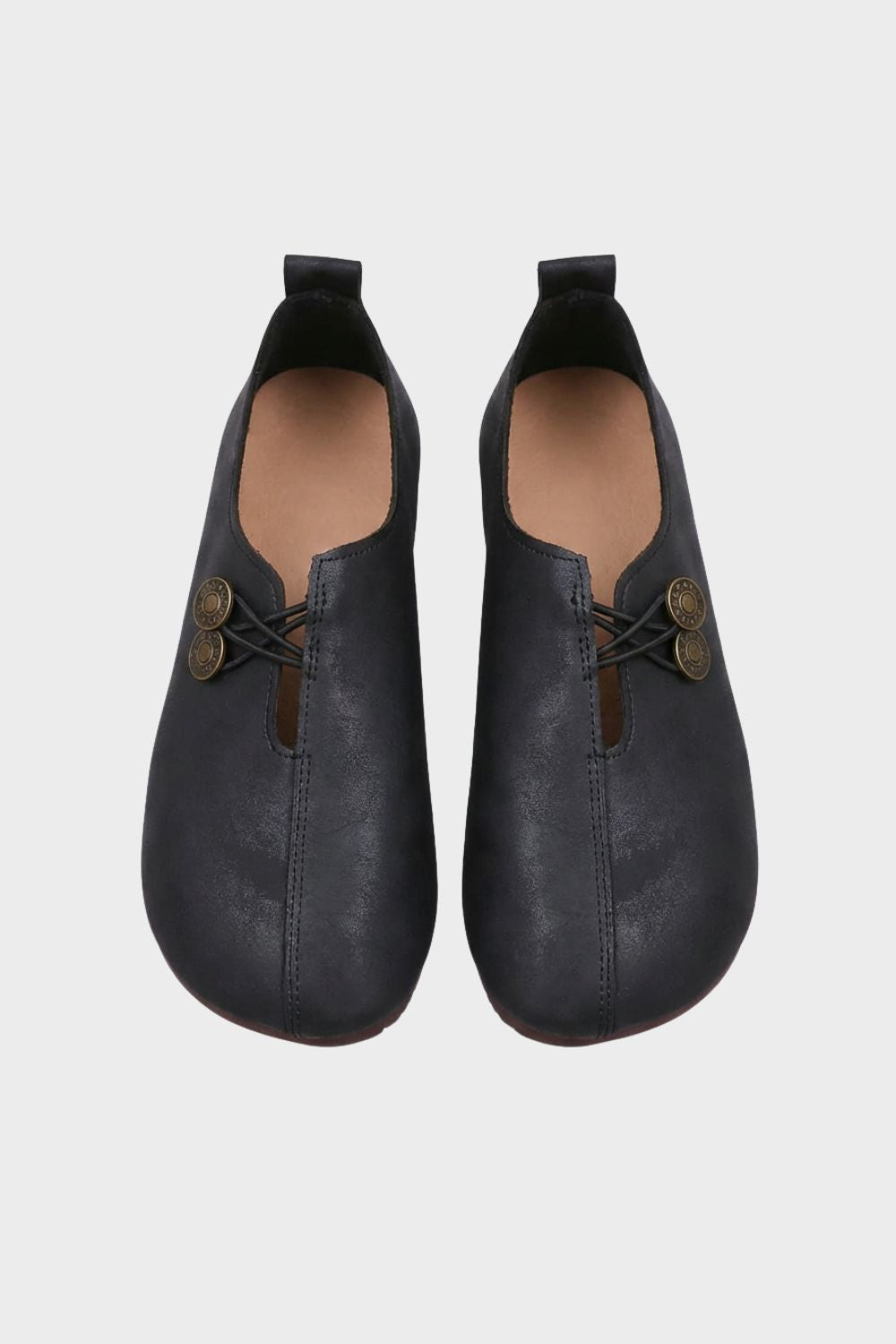 Women's Ballerinas with Cut-Out and Button Detail