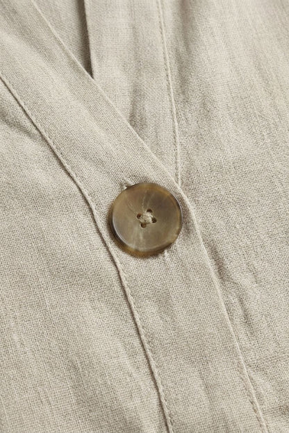 Women's Blouse with V-Neck and Button