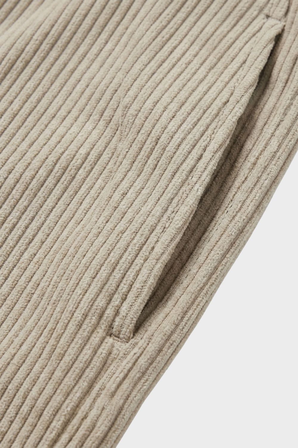 Men's Trousers with Elastic Waistband, Straight Cut, Ribbed