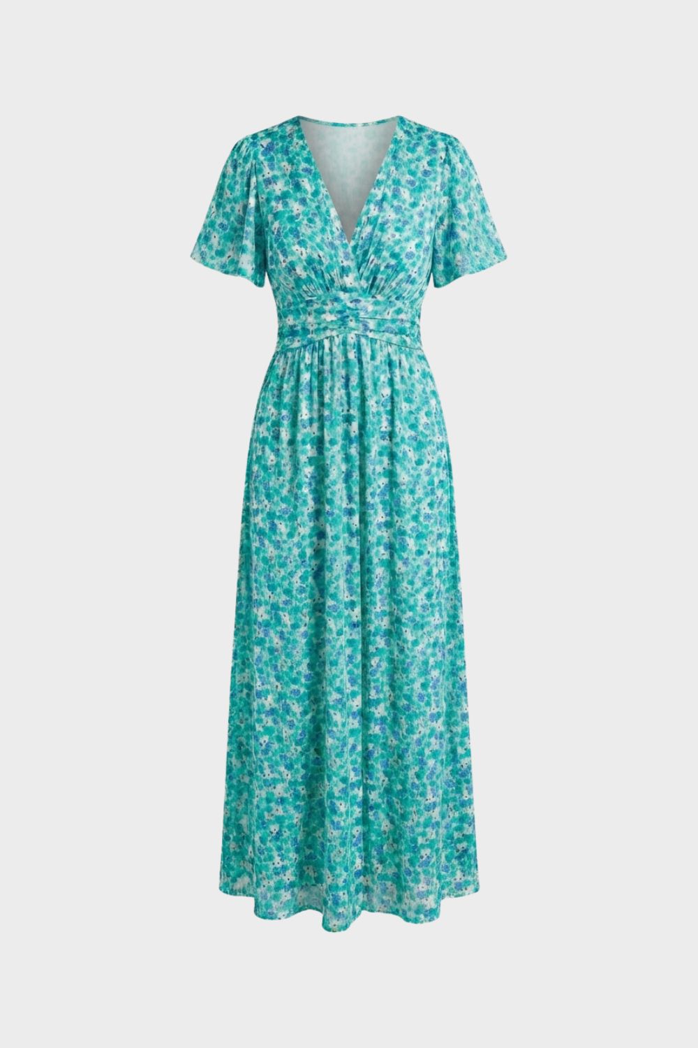 womens floral v neck midi dress elegant summer party dress | Camden-London