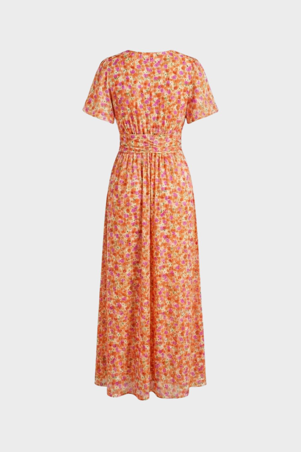 womens floral v neck midi dress elegant summer party dress | Camden-London