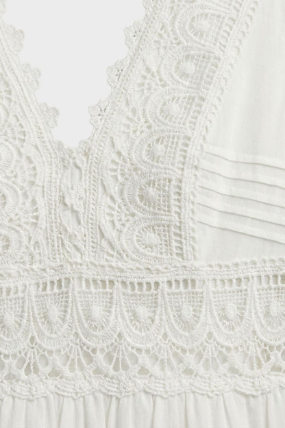 Maxi Dress for Women with V-Neck and Lace