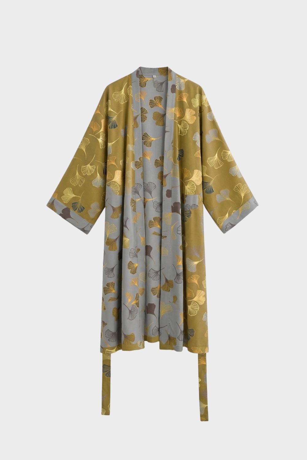 Kimono Women's Bathrobe with Belt and Pattern Knee-Length