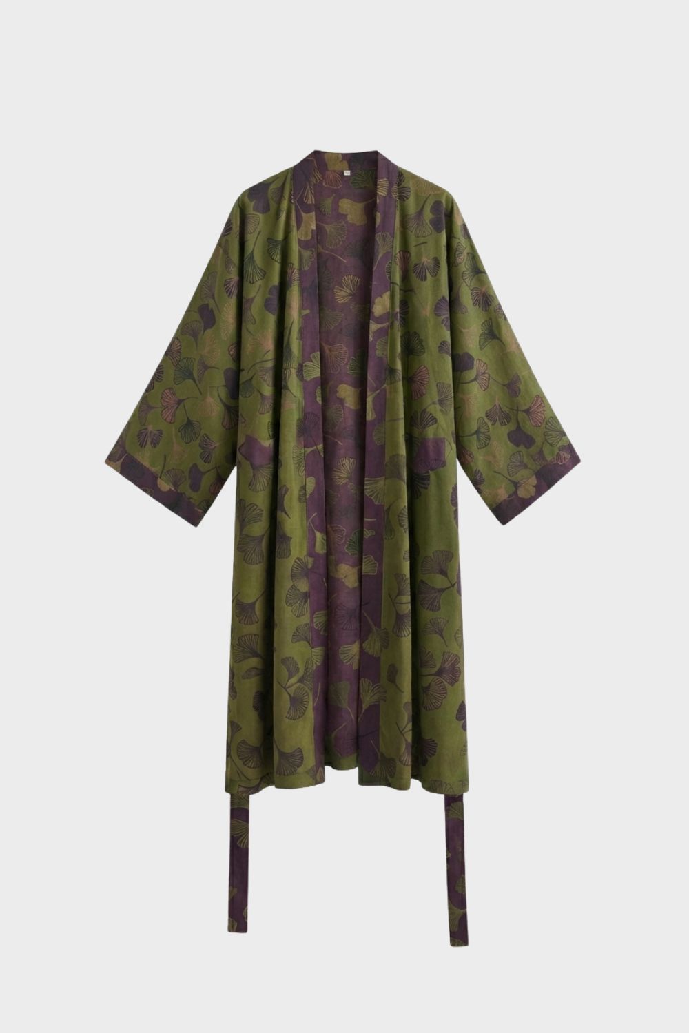 Kimono Women's Bathrobe with Belt and Pattern Knee-Length