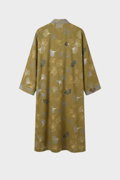 Kimono Women's Bathrobe with Belt and Pattern Knee-Length