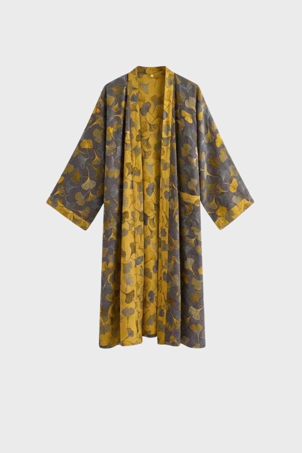 Kimono Women's Bathrobe with Belt and Pattern Knee-Length
