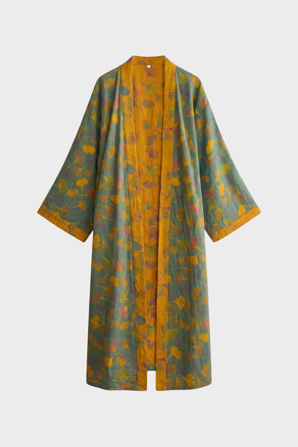 Kimono Women's Bathrobe with Belt and Pattern Knee-Length