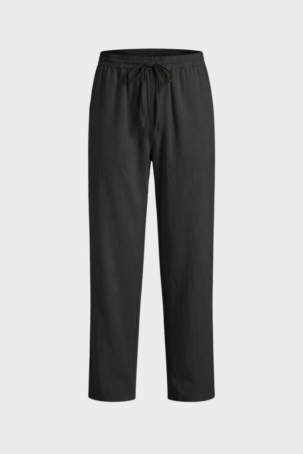Men's Linen Trousers with Elastic Waistband and Drawstring