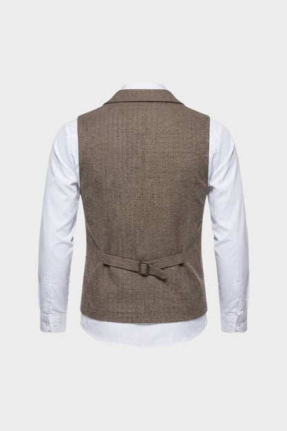 Men's Waistcoat with Button Placket and Pockets