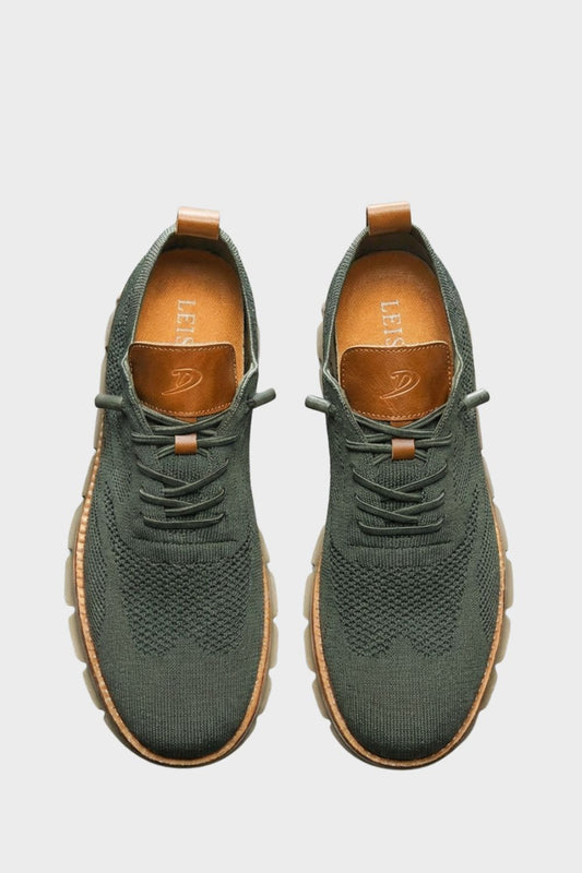 Men's Sneakers with Lacing and Knitted Look