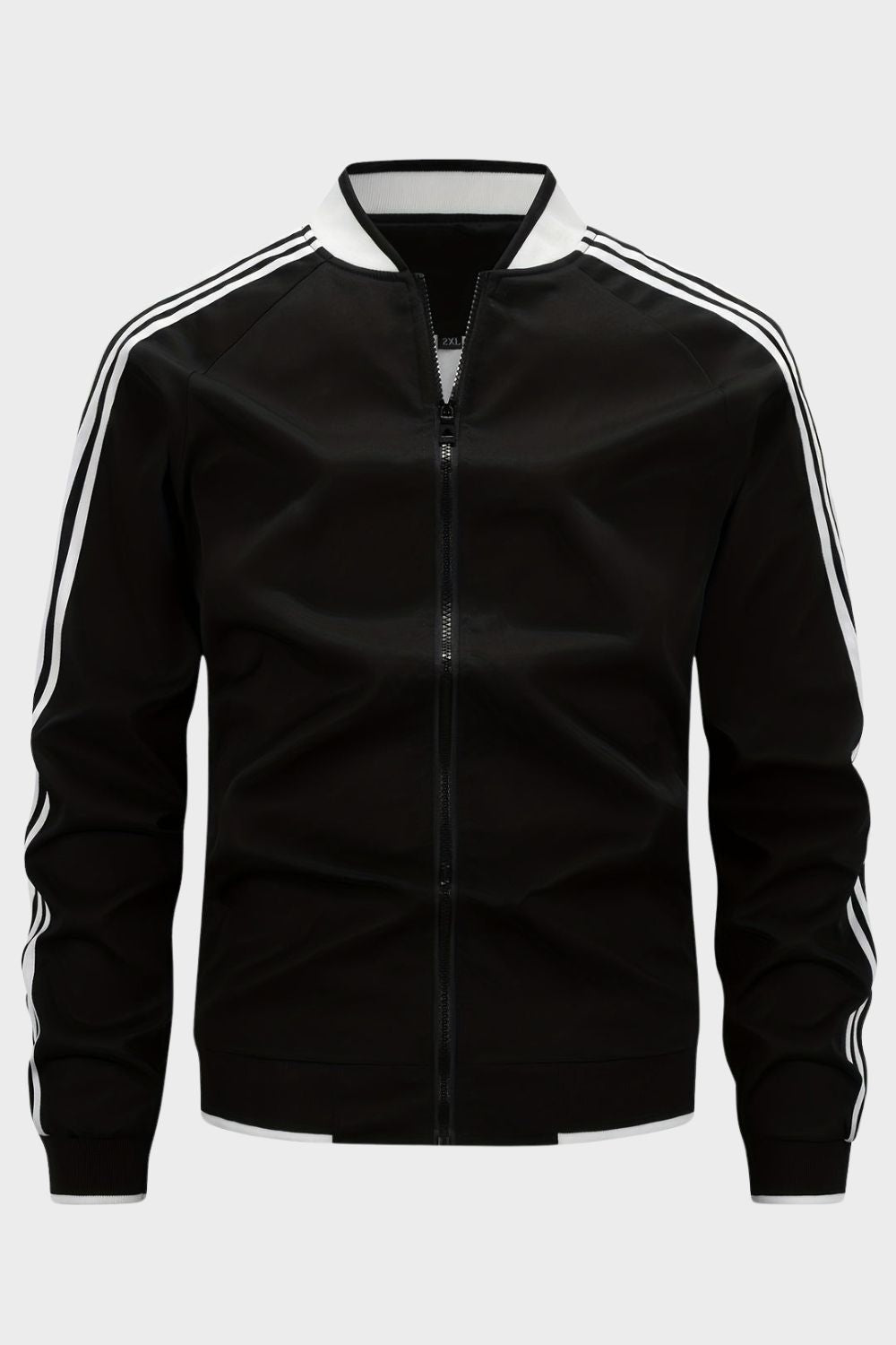 Men's Training Jacket with Zip and Stand-Up Collar