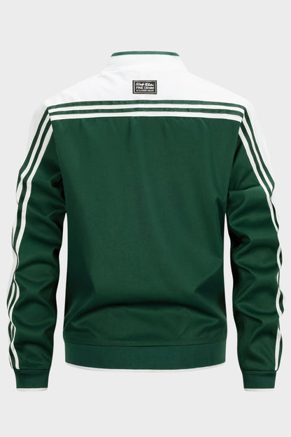 Men's Training Jacket with Zip and Stand-Up Collar