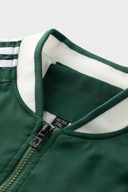 Men's Training Jacket with Zip and Stand-Up Collar