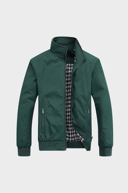 Men's Jacket with Stand-Up Collar and Zip