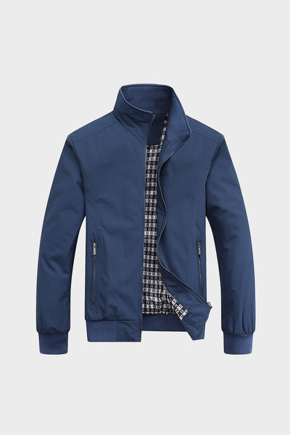 Men's Jacket with Stand-Up Collar and Zip