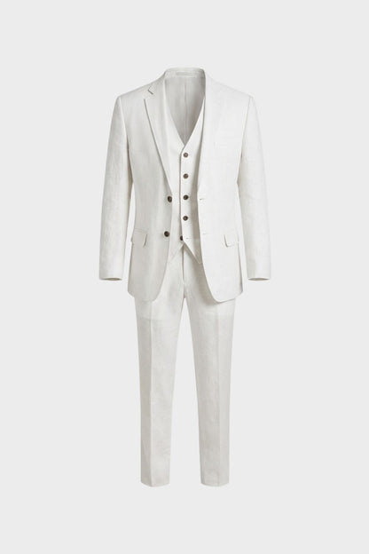 Men's Suit with Waistcoat and Slim-Fit Jacket