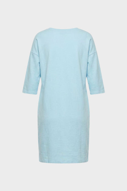 Women's Jersey Dress with Round Neck and 3/4 Sleeve