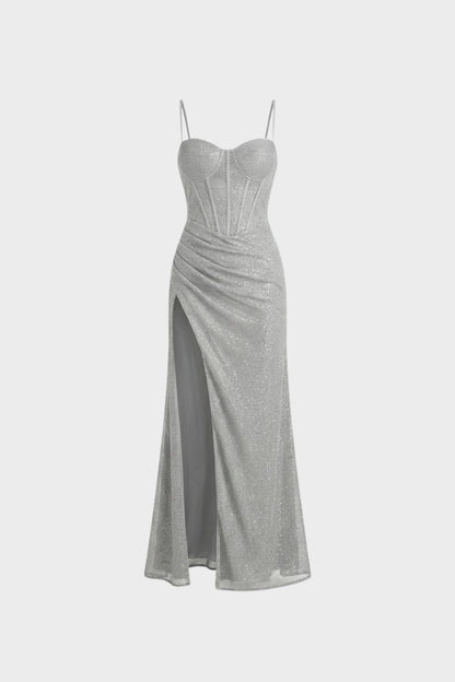 Women's Evening Dress Long with Spaghetti Straps