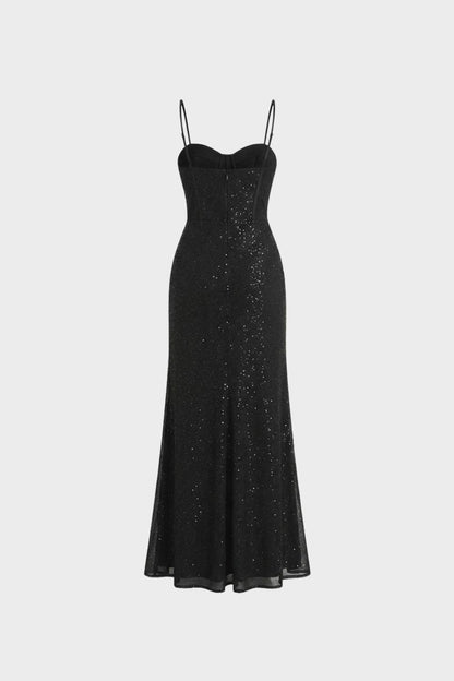 Women's Evening Dress Long with Spaghetti Straps