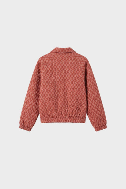 Women's Quilted Jacket with Press Studs and Stand-Up Collar