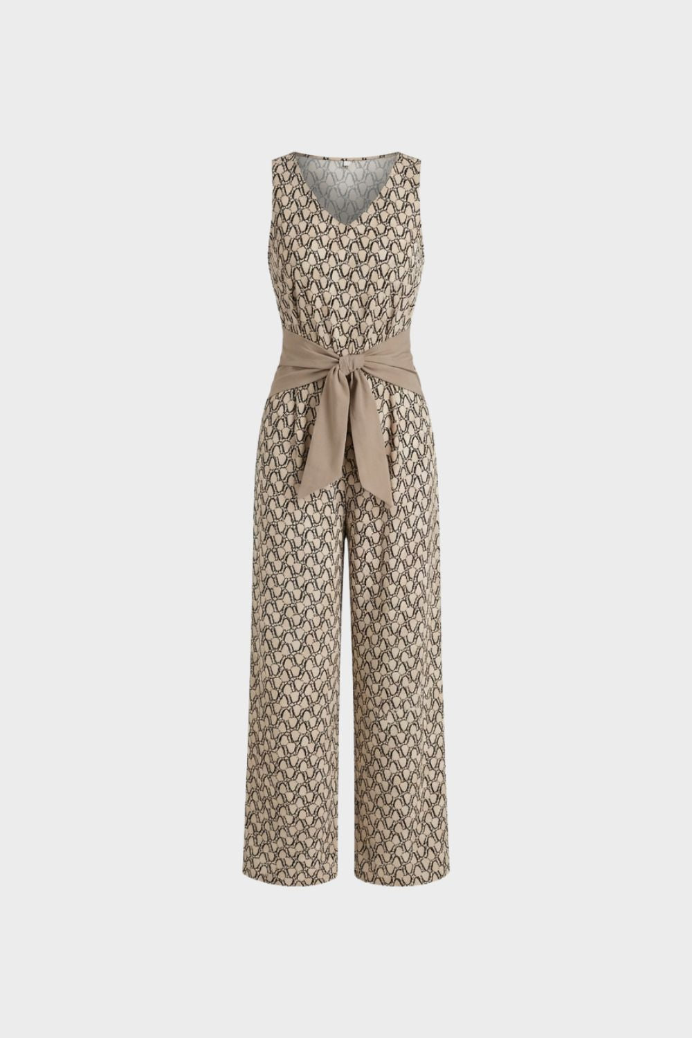 Women's Jumpsuit with V-Neck and Wide Leg