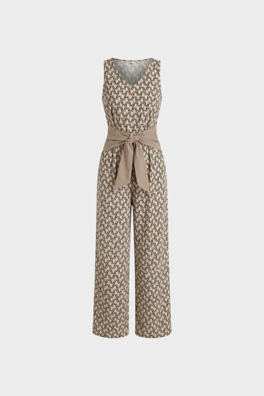 Women's Jumpsuit with V-Neck and Wide Leg