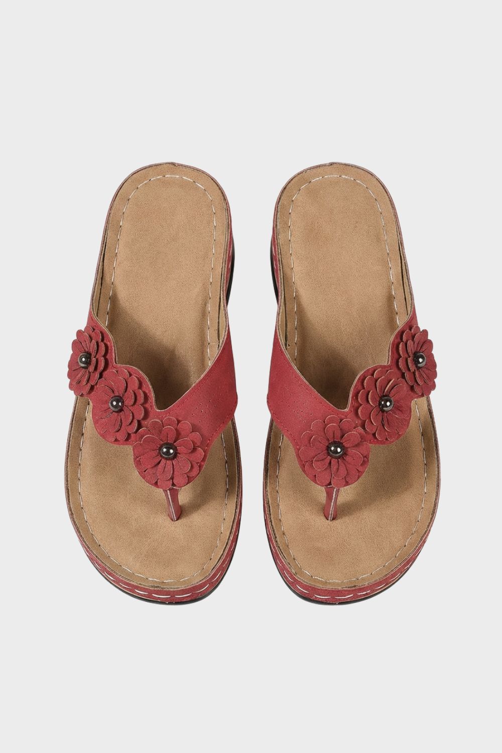 Women's  Flip-Flops Sandals with Floral Appliqué