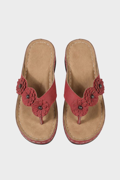 Women's  Flip-Flops Sandals with Floral Appliqué