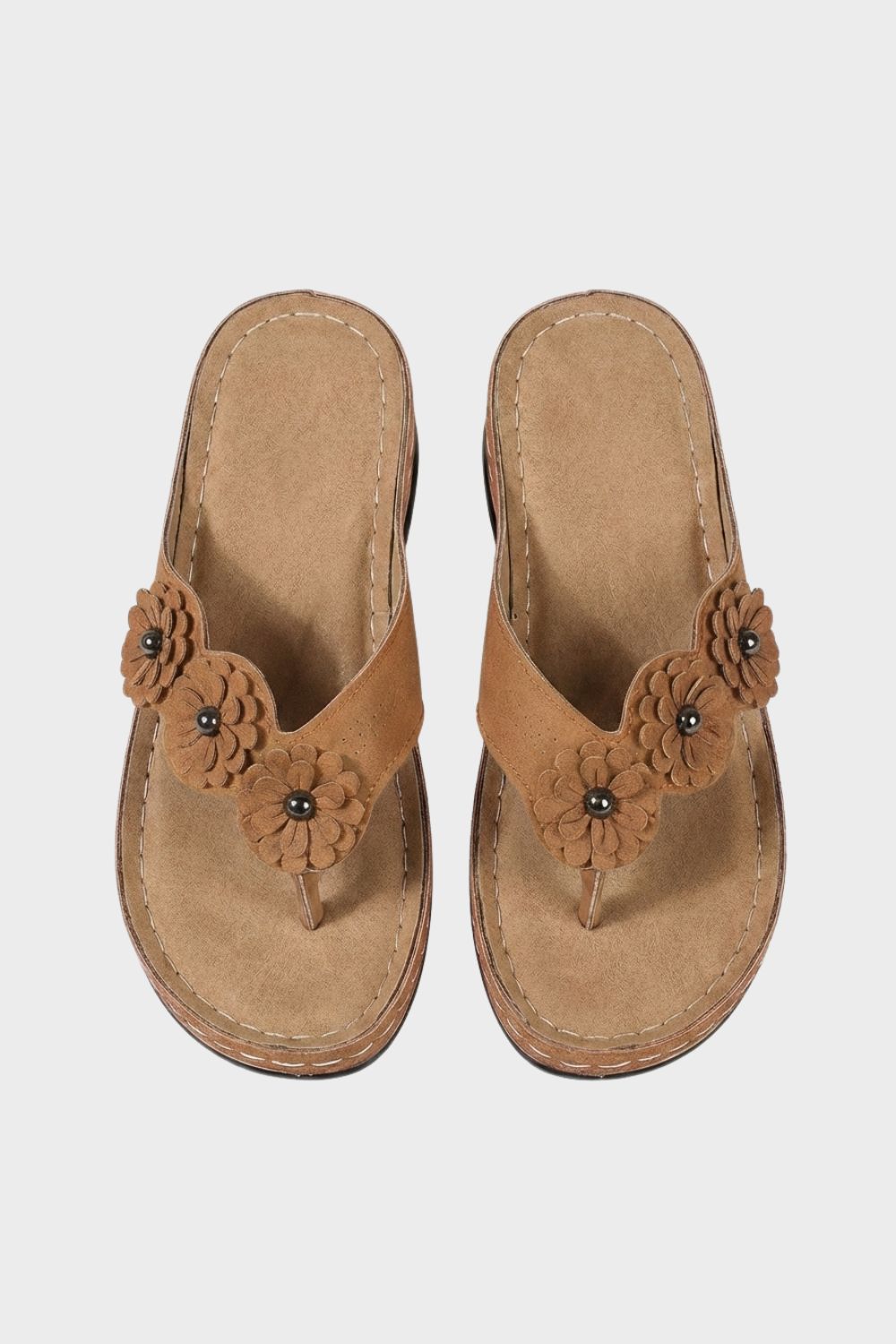 Women's  Flip-Flops Sandals with Floral Appliqué