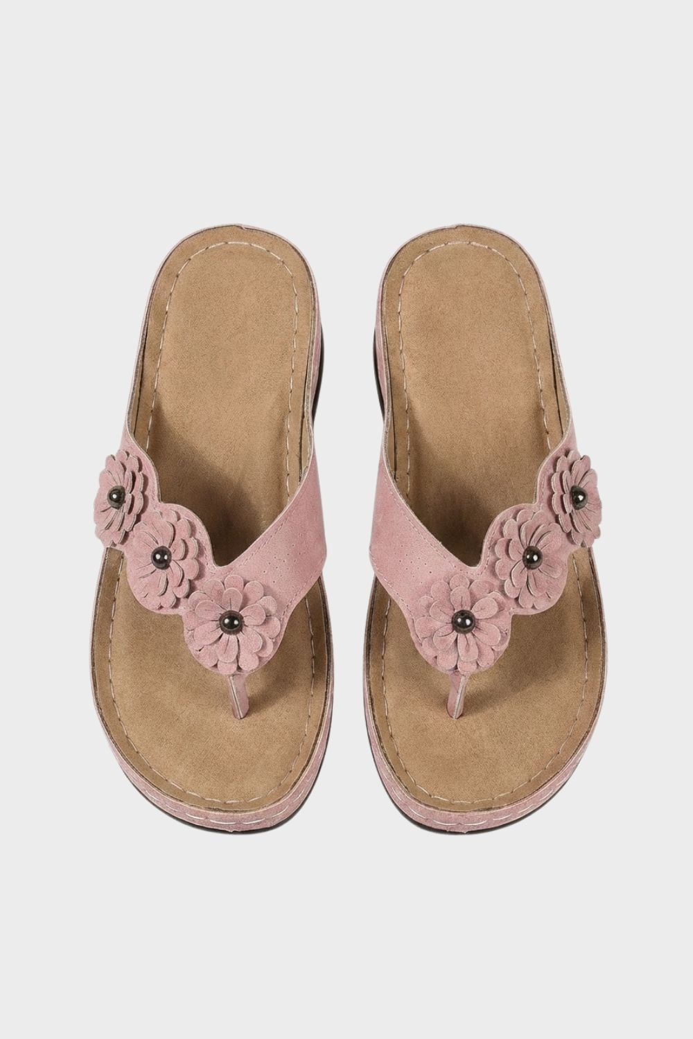 Women's  Flip-Flops Sandals with Floral Appliqué