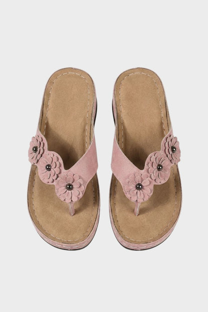 Women's  Flip-Flops Sandals with Floral Appliqué