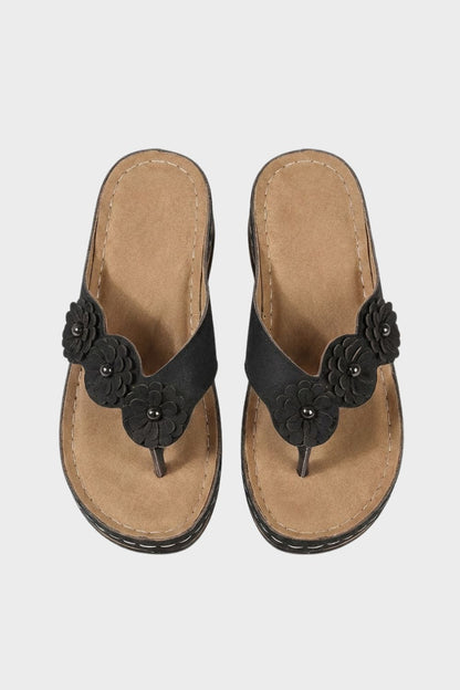 Women's  Flip-Flops Sandals with Floral Appliqué