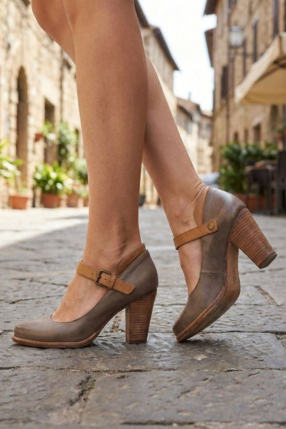 Women's Pumps with Straps and Block Heel