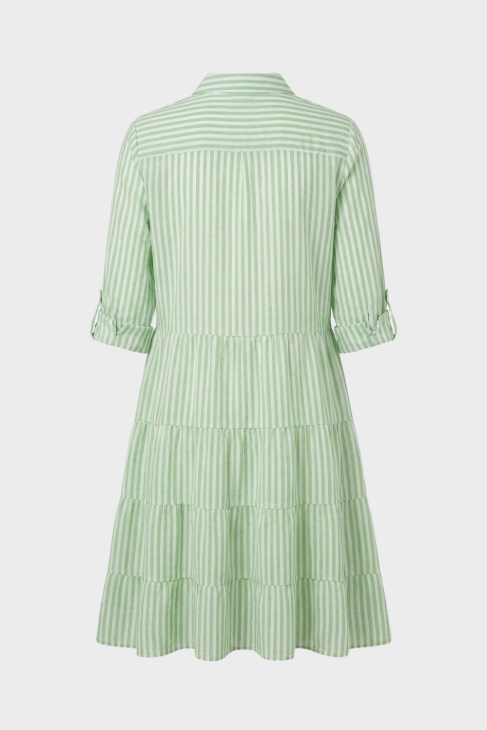Women's Shirt Dress with Stripes and Button Placket