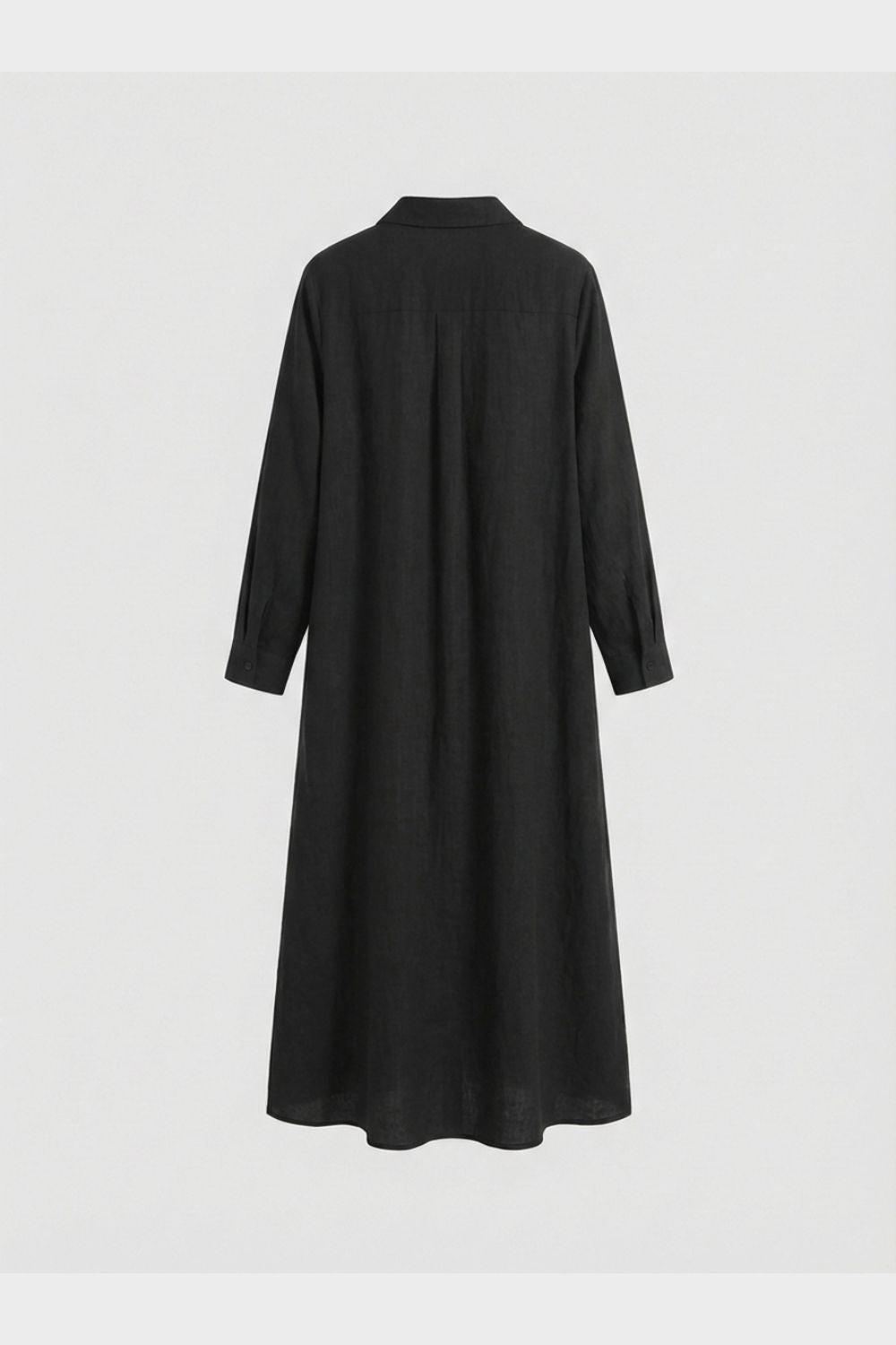Women's Long Shirt Dress with Button Placket