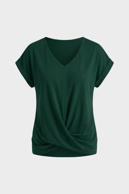 Women's T-Shirt with V-Neck and Short Sleeves