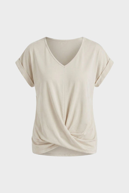 Women's T-Shirt with V-Neck and Short Sleeves