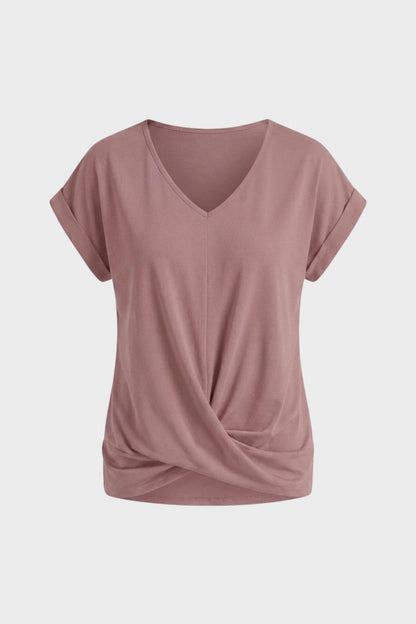 Women's T-Shirt with V-Neck and Short Sleeves