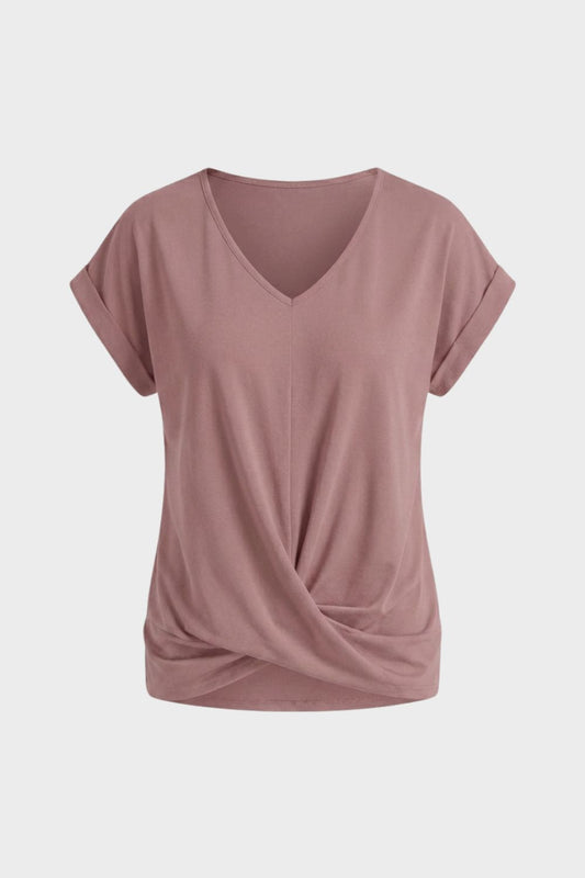 Women's V-Neck T-Shirt with Knot