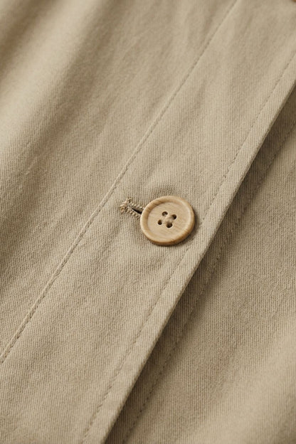 Women's Coat with Hood and Button Placket, Long Style