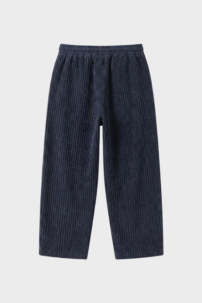 Men's Cord Trousers with Elastic Waistband and Wide Leg