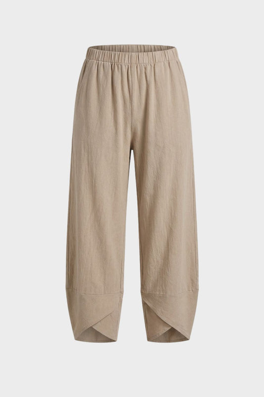 Women's Trousers with Elastic Waistband and Wide Leg