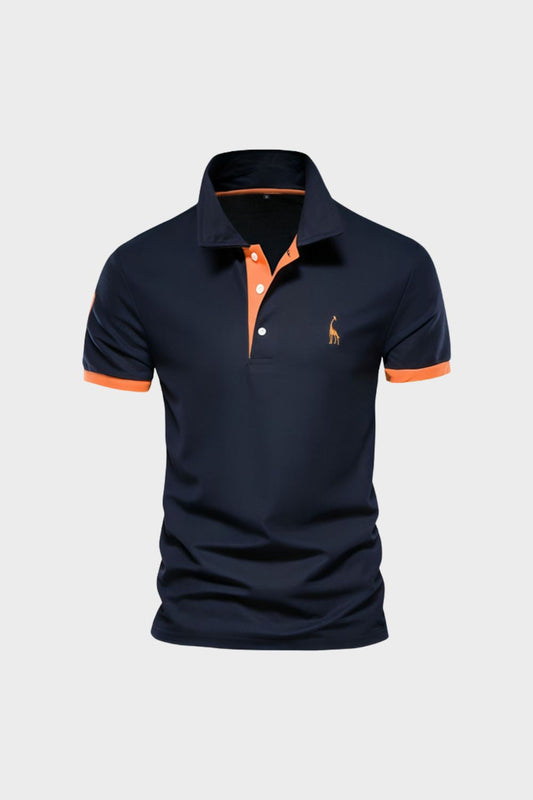 Men's Short Sleeve Polo Shirt with Contrast Collar