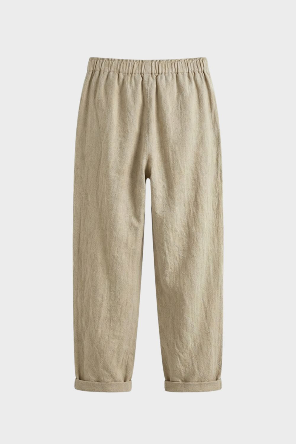 Women's Trousers with Elastic Waistband and Straight Leg