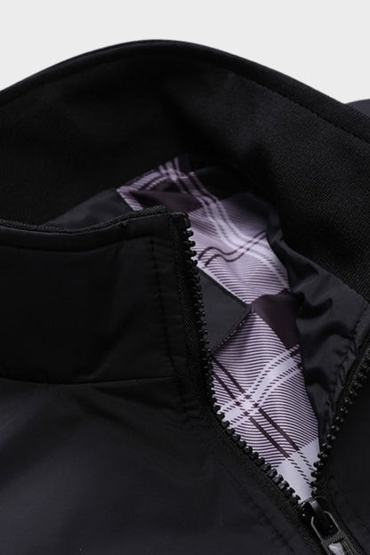 Men's Jacket with Zip and Stand-Up Collar