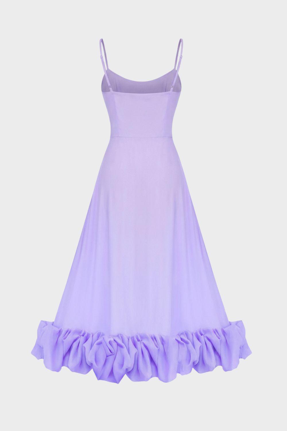 Midi Dress for Women with Straps and Ruffles
