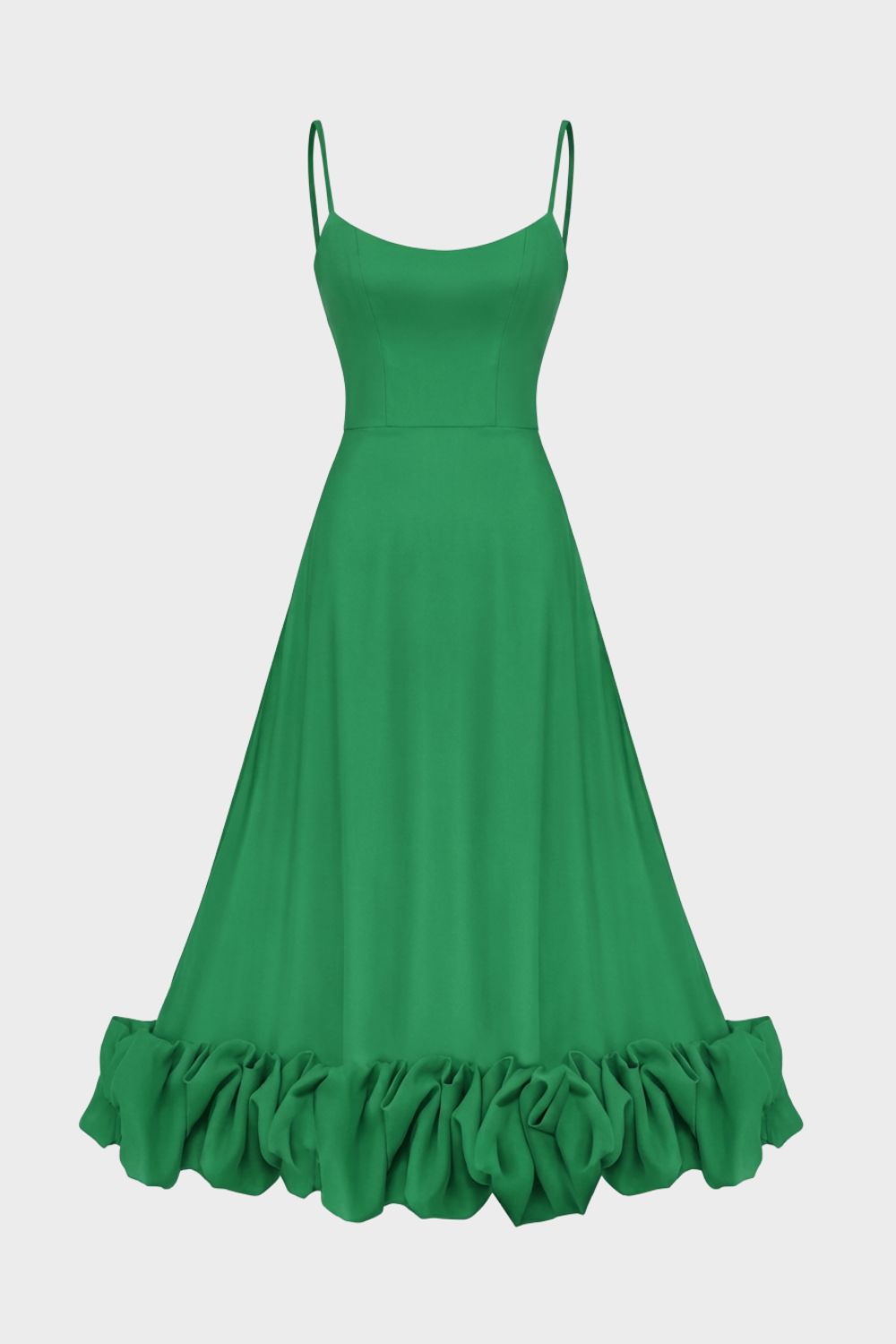 Midi Dress for Women with Straps and Ruffles
