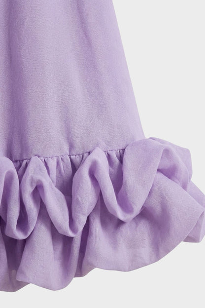 Midi Dress for Women with Straps and Ruffles