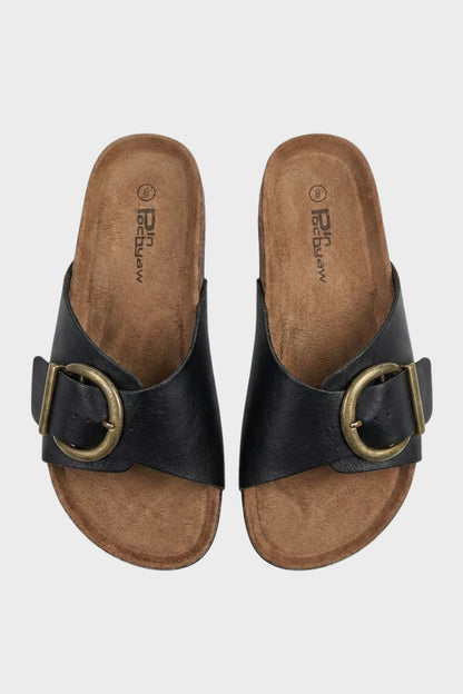 Women's Mules with Buckle and Footbed